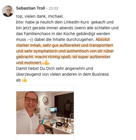 Erfahrung mit LinkedIn Training von Michael Asshauer