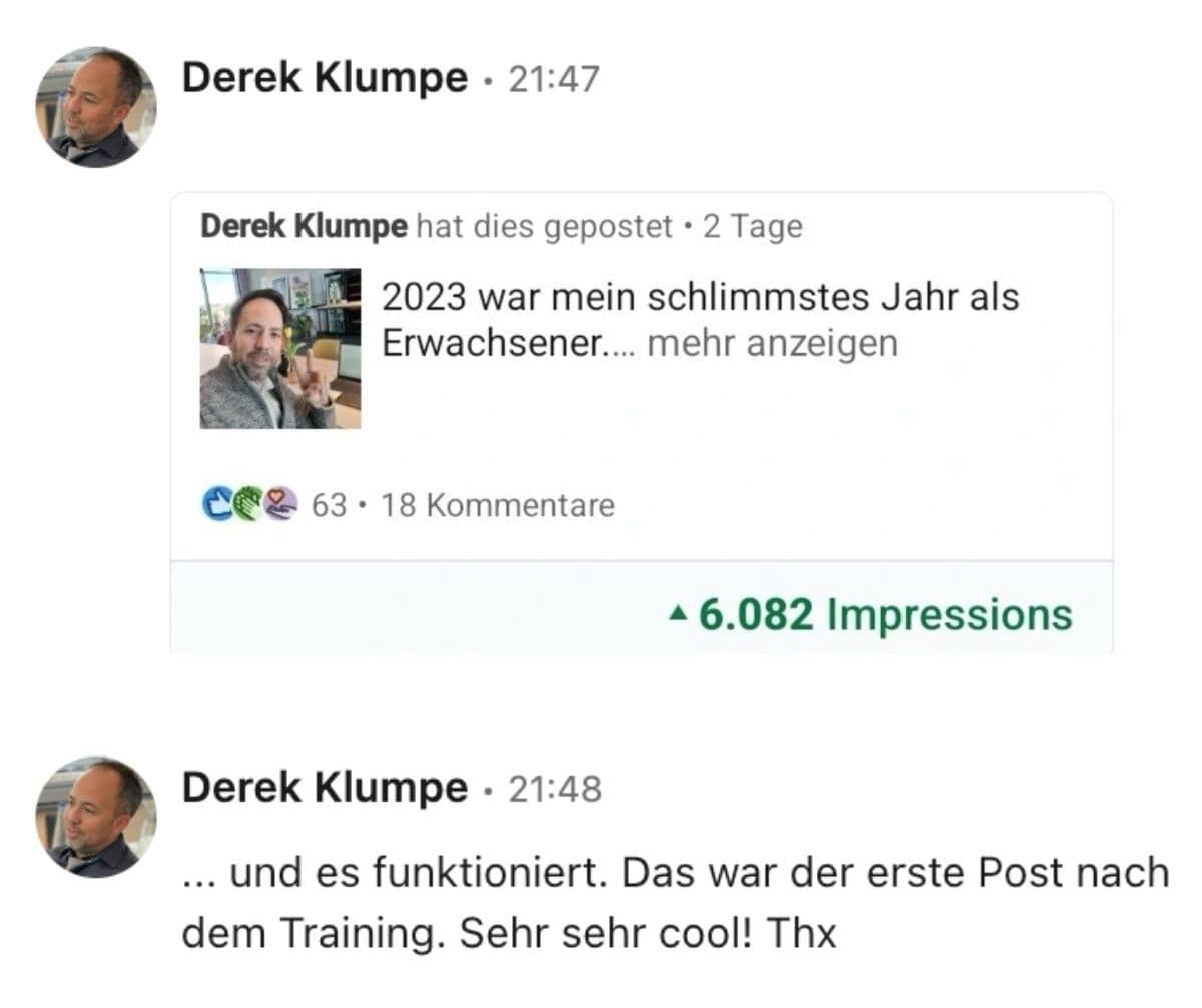 linkedin Training testimonial